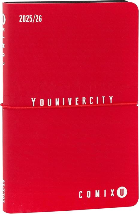 Agenda 13 Mesi, 2025-26, settimanale Comix u younivercity rosso