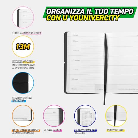 Agenda 13 Mesi, 2025-26, settimanale Comix u younivercity rosso - 3