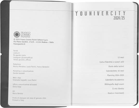 Agenda 13 Mesi, 2025-26, settimanale Comix u younivercity rosso - 4