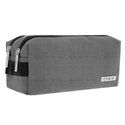 Astuccio 2 zip monocolore grigio melange Comix