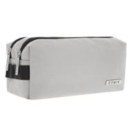 Astuccio 2 zip monocolore Grigio talpa Comix