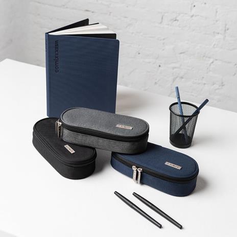 Astuccio ovale organizzato Monocolore nero Comix - 5