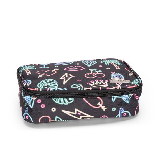 Astuccio rettangolare con zip e scomparti Maxi Allover neon Comix