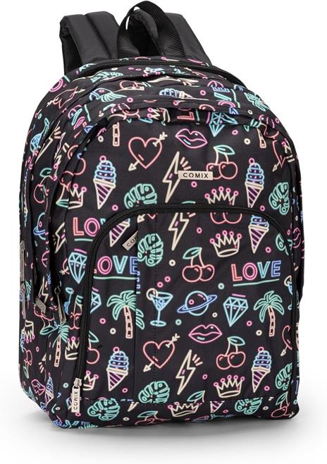 Zaino organizzato Allover neon Comix