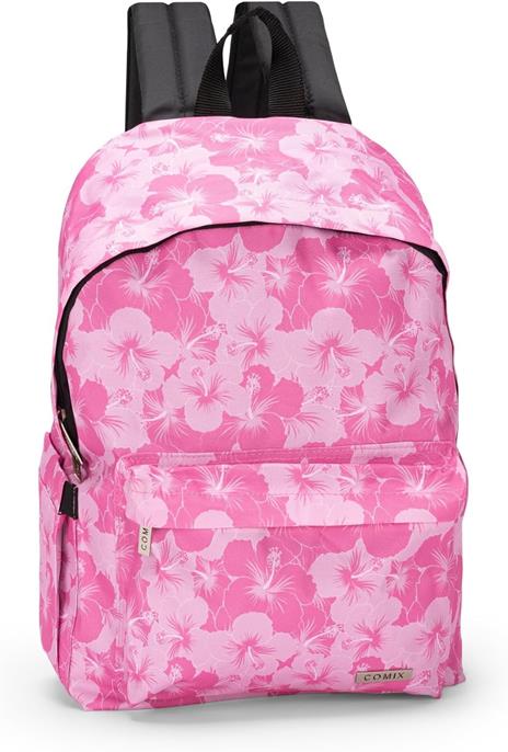 COMIX, ZAINO AMERICANO ALLOVER HIBISCUS Unisex-Bambini e ragazzi, Rosa, Medio