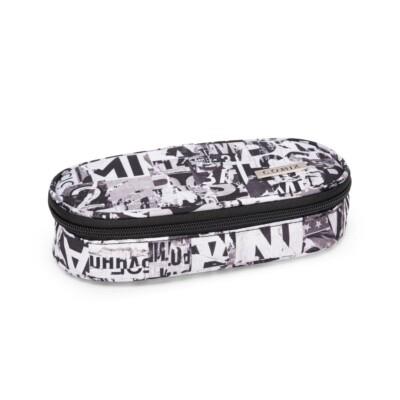 Astuccio ovale con zip e scomparti Allover patchwork Comix
