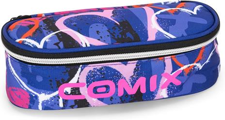 Astuccio ovale con zip e scomparti Comix wbs sprayheart