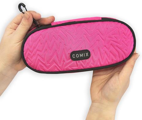 Astuccio ovale con zip e scomparti Graphic pink Comix special - 2