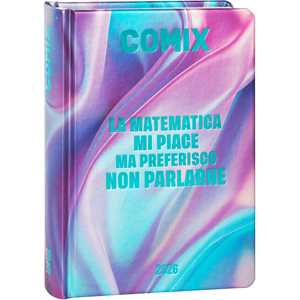 Cartoleria Diario Giornaliero 16 Mesi, Diario Scuola 2025-2026, con Copertina Rigida fantasia onde - 13x17.8h cm Comix