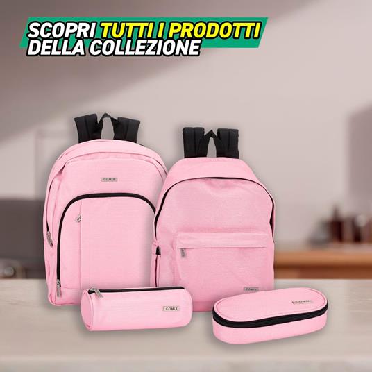 Zaino Scuola per Bambini e Ragazzi, Tasca Frontale, Spallacci Regolabili, rosa Comix - 32x43Hx23 cm - 5