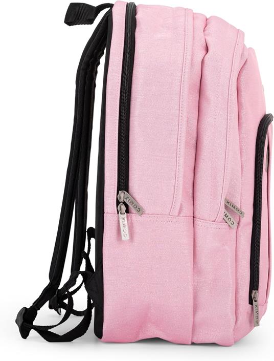 Zaino Scuola per Bambini e Ragazzi, Tasca Frontale, Spallacci Regolabili, rosa Comix - 32x43Hx23 cm - 6