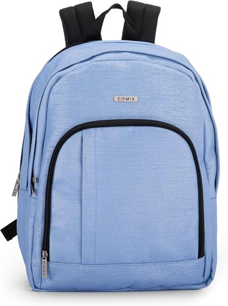 Zaino Scuola per Bambini e Ragazzi, Tasca Frontale, Spallacci Regolabili, azzurro Comix - 32x43Hx23 cm