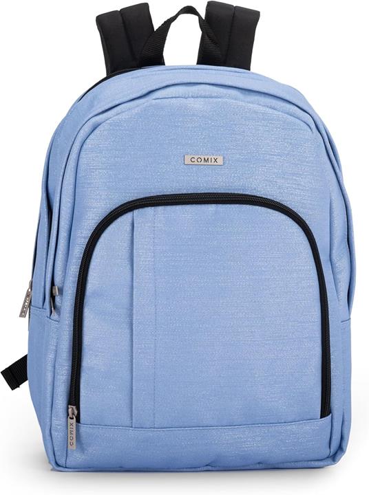 Zaino Scuola per Bambini e Ragazzi, Tasca Frontale, Spallacci Regolabili, azzurro Comix - 32x43Hx23 cm