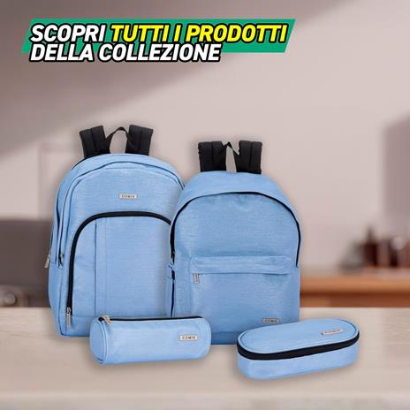 Zaino Scuola per Bambini e Ragazzi, Tasca Frontale, Spallacci Regolabili, azzurro Comix - 32x43Hx23 cm - 5