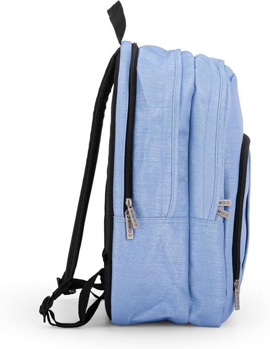 Zaino Scuola per Bambini e Ragazzi, Tasca Frontale, Spallacci Regolabili, azzurro Comix - 32x43Hx23 cm - 6