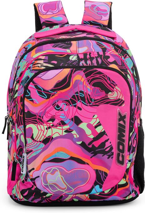 Zaino Scuola per Bambini e Ragazzi, Tasca Frontale, Chiusura a Zip e Spallacci Regolabili Comix Wave - 32x43Hx23 cm