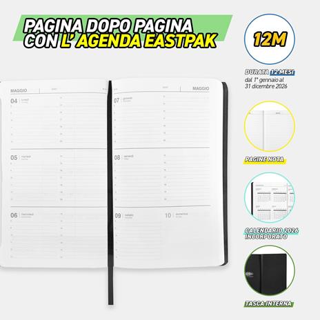 Agenda 12 mesi 2026 Settimanale Large Eastpak Ghiaccio - 5