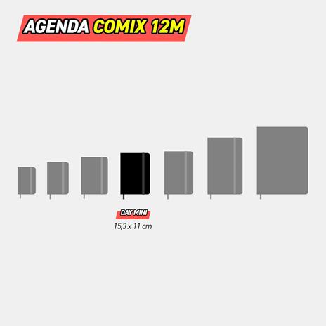 Agenda Comix 12 mesi 2026 Giornaliera Mini Nero TX - 6