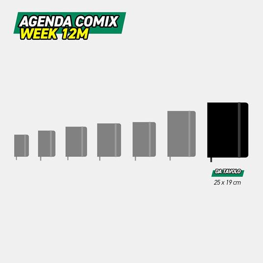 Agenda Comix Da Tavolo 12 mesi 2026 Settimanale verticale black - 4