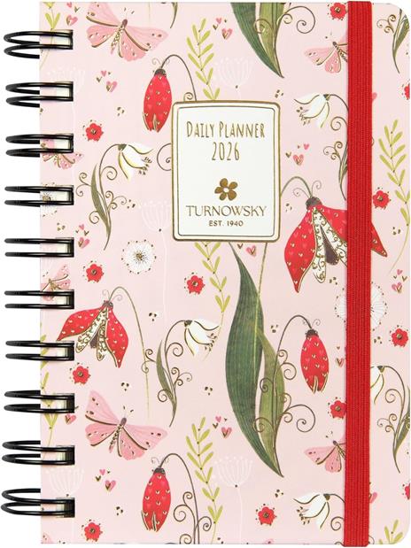Agenda Giornaliera 12 mesi 2026 Turnowsky Spiralata 9x13 cm Tulipani