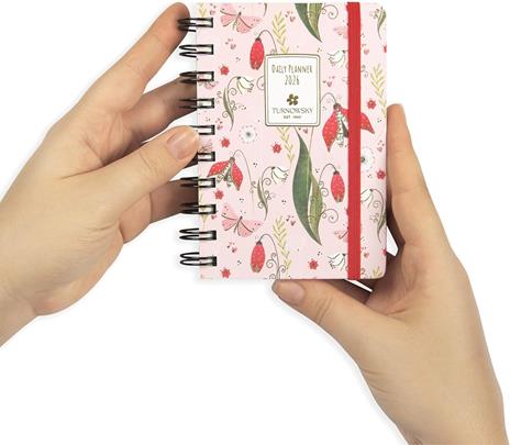 Agenda Giornaliera 12 mesi 2026 Turnowsky Spiralata 9x13 cm Tulipani - 2