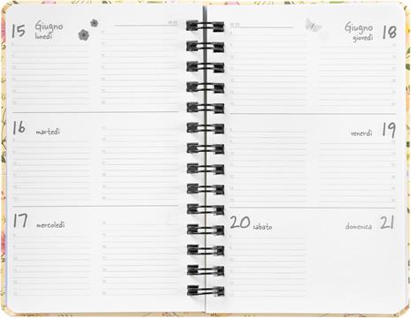 Agenda Settimanale 12 mesi 2026 Turnowsky Spiralata 9x13 cm Uccellini - 3