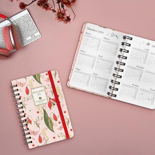 Agenda Settimanale 12 mesi 2026 Turnowsky Spiralata 9x13 cm Tulipani - 6