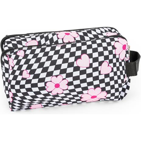 Astuccio 2 Zip Comix Allover Flower Check