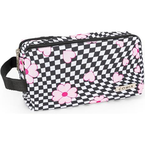 Astuccio 2 Zip Comix Allover Flower Check - 2