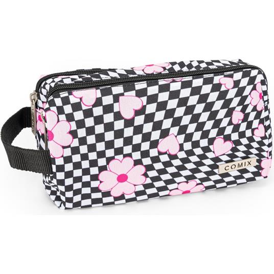 Astuccio 2 Zip Comix Allover Flower Check - 2