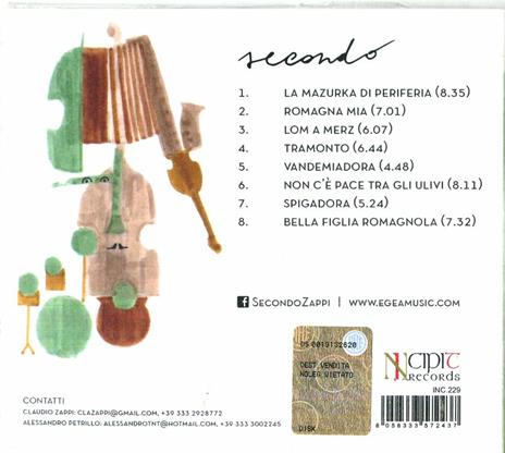 Secondo - CD Audio di Claudio Zappi - 2