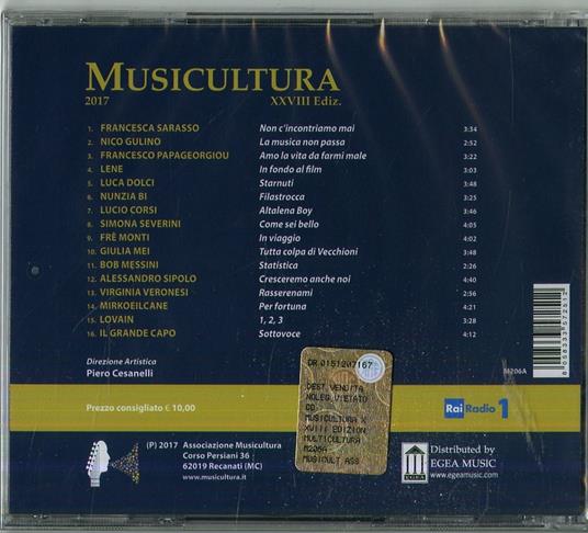 Musicultura 2017 - CD Audio - 2