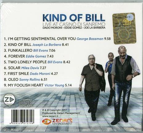 Kind of Bill. Live at Casinò di Sanremo - CD Audio di Eddie Gomez,Dado Moroni,Joe La Barbera - 2