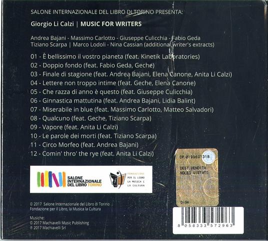 Music for Writers - CD Audio di Giorgio Li Calzi - 2