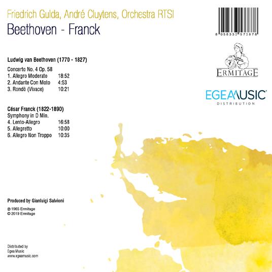 Beethoven - Franck - CD Audio di Ludwig van Beethoven,César Franck,André Cluytens,Friedrich Gulda,Orchestra della Radiotelevisione della Svizzera Italiana - 2
