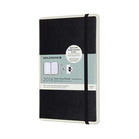 Agenda settimanale 2018 Moleskine 12 mesi Smart Planner Tablet large con spazio per note copertina nera