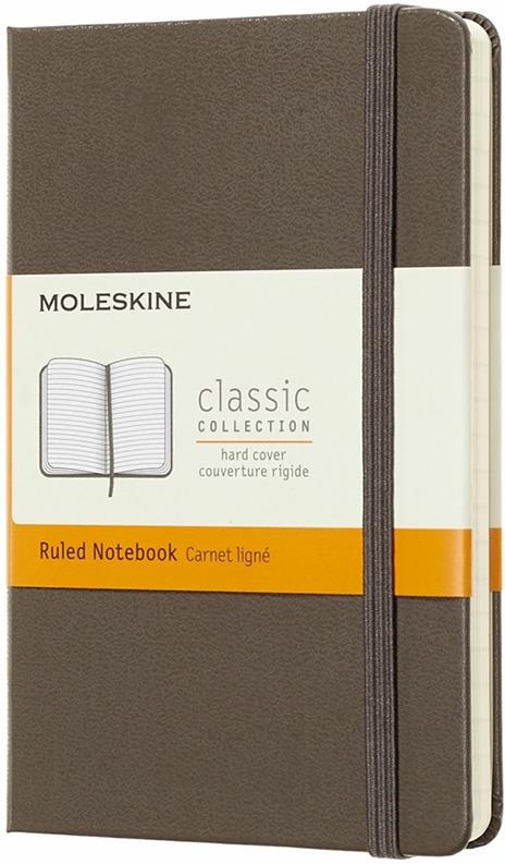Taccuino Moleskine pocket a righe copertina rigida marrone. Earth Brown