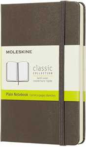 Cartoleria Taccuino Moleskine pocket a pagine bianche copertina rigida marrone. Earth Brown Moleskine