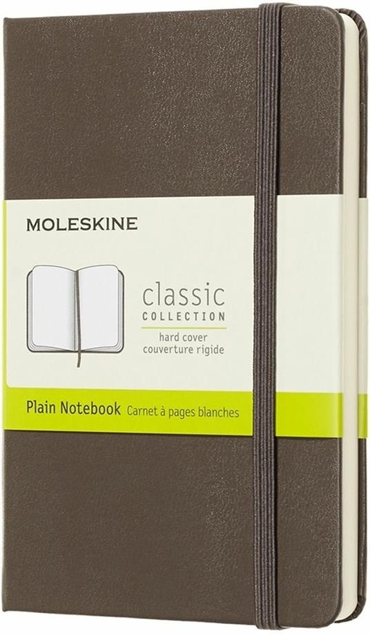 Taccuino Moleskine pocket a pagine bianche copertina rigida marrone. Earth Brown