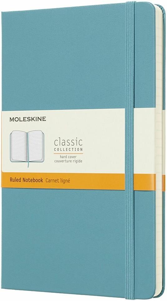 Taccuino Moleskine large a righe copertina rigida azzurro. Reef Blue -  Moleskine - Cartoleria e scuola