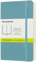 Taccuino Moleskine pocket a pagine bianche copertina morbida azzurro. Reef Blue