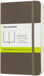 Taccuino Moleskine pocket a pagine bianche copertina morbida marrone. Earth Brown