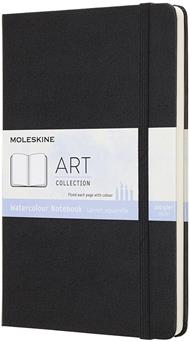 Taccuino per acquerelli Art Watercolor Notebook Moleskine large copertina rigida nero. Black