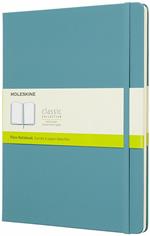 Taccuino Moleskine XL a pagine bianche copertina rigida azzurro. Reef Blue