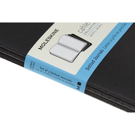 Quaderno Cahier Journal Moleskine large puntinato nero. Black. Set da 3 - 5