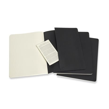Set da 3 Quaderni Cahier Moleskine XL a pagine bianche - nero - 5