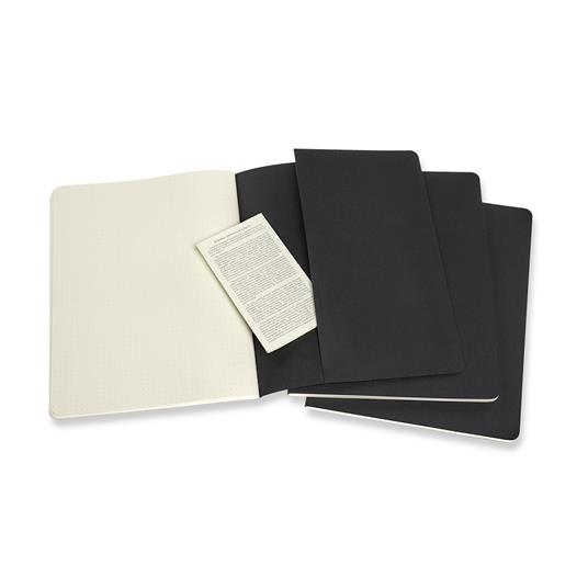 Set da 3 Quaderni Cahier Moleskine XL a pagine bianche - nero - 5