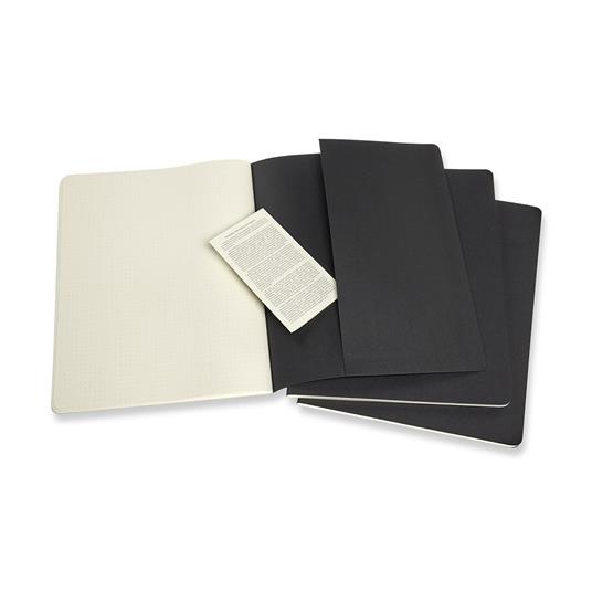 Quaderno Cahier Journal Moleskine XXL puntinato nero. Black. Set da 3 - 4