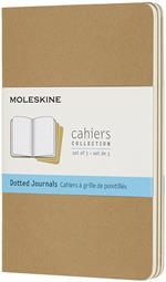 Quaderno Cahier Journal Moleskine pocket puntinato bianche beige. Kraft Brown. Set da 3