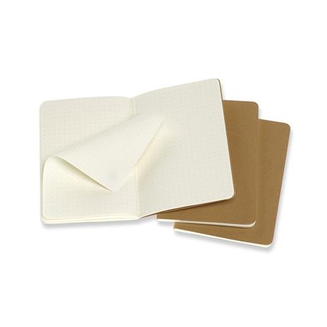 Quaderno Cahier Journal Moleskine pocket puntinato bianche beige. Kraft Brown. Set da 3 - 2